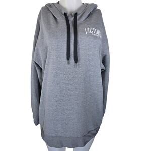 Victoria Secret Sport VSX Gray Athletic Hiking Long Sleeve Hooded Sweatshirt XL